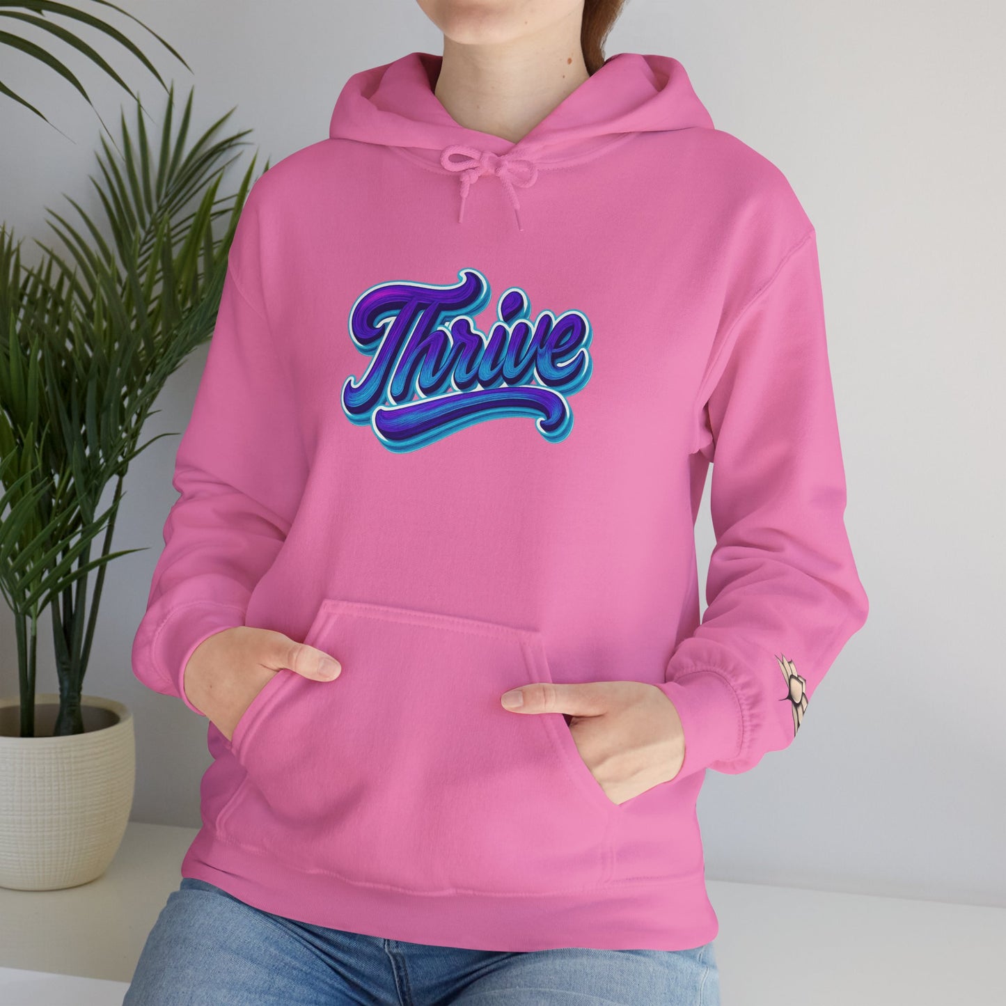 Thrive Unisex Hoodie - Cozy Graphic Sweatshirt, Motivational Gift, Casual Wear, Perfect for Relaxing, Everyday Use