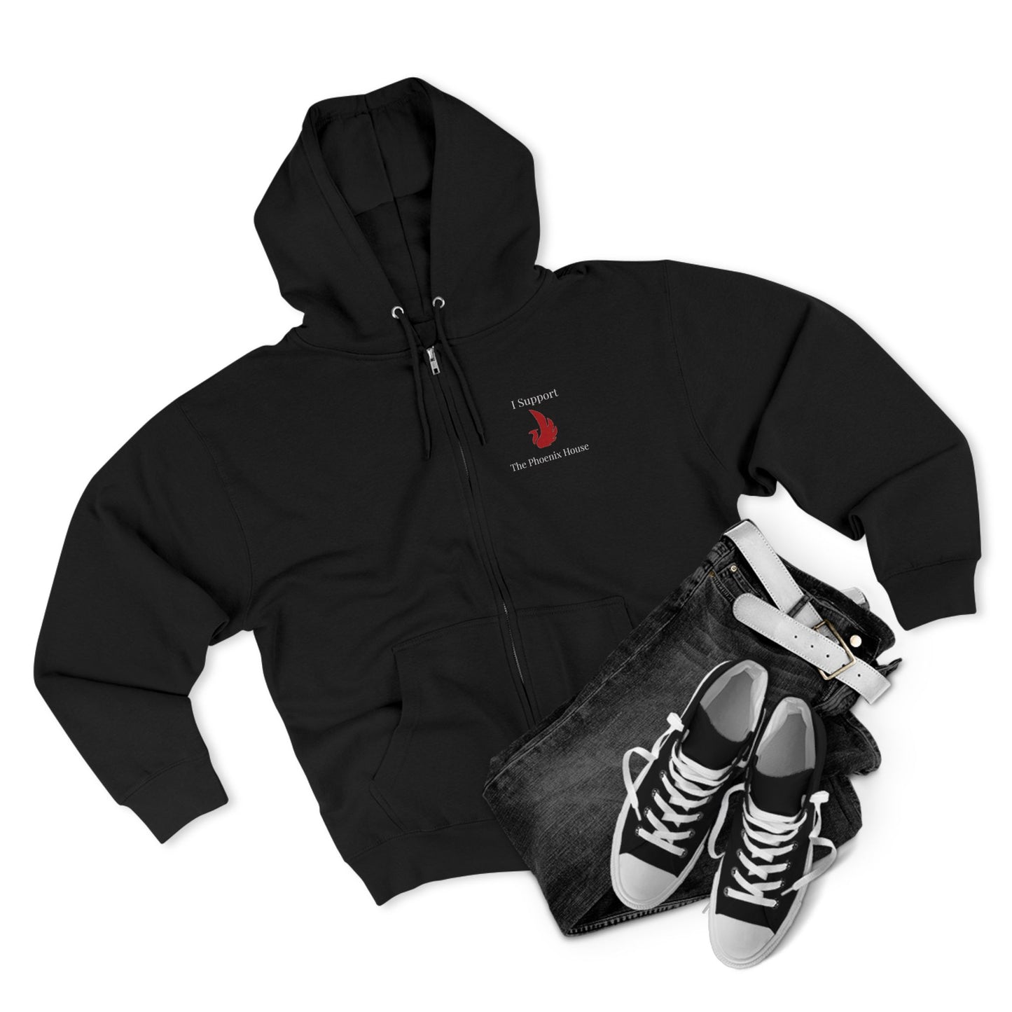 Supportive Unisex Zip Hoodie, Supports The Phoenix House