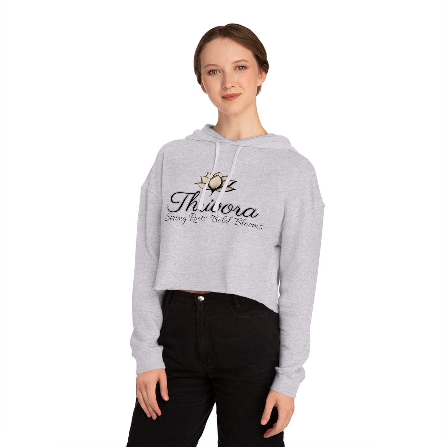 Cropped Sweatshirt with Motivational Lotus Design, Ideal for Yoga Lovers, Self-Care, Inspirational Gifts, Cozy Lounge Wear