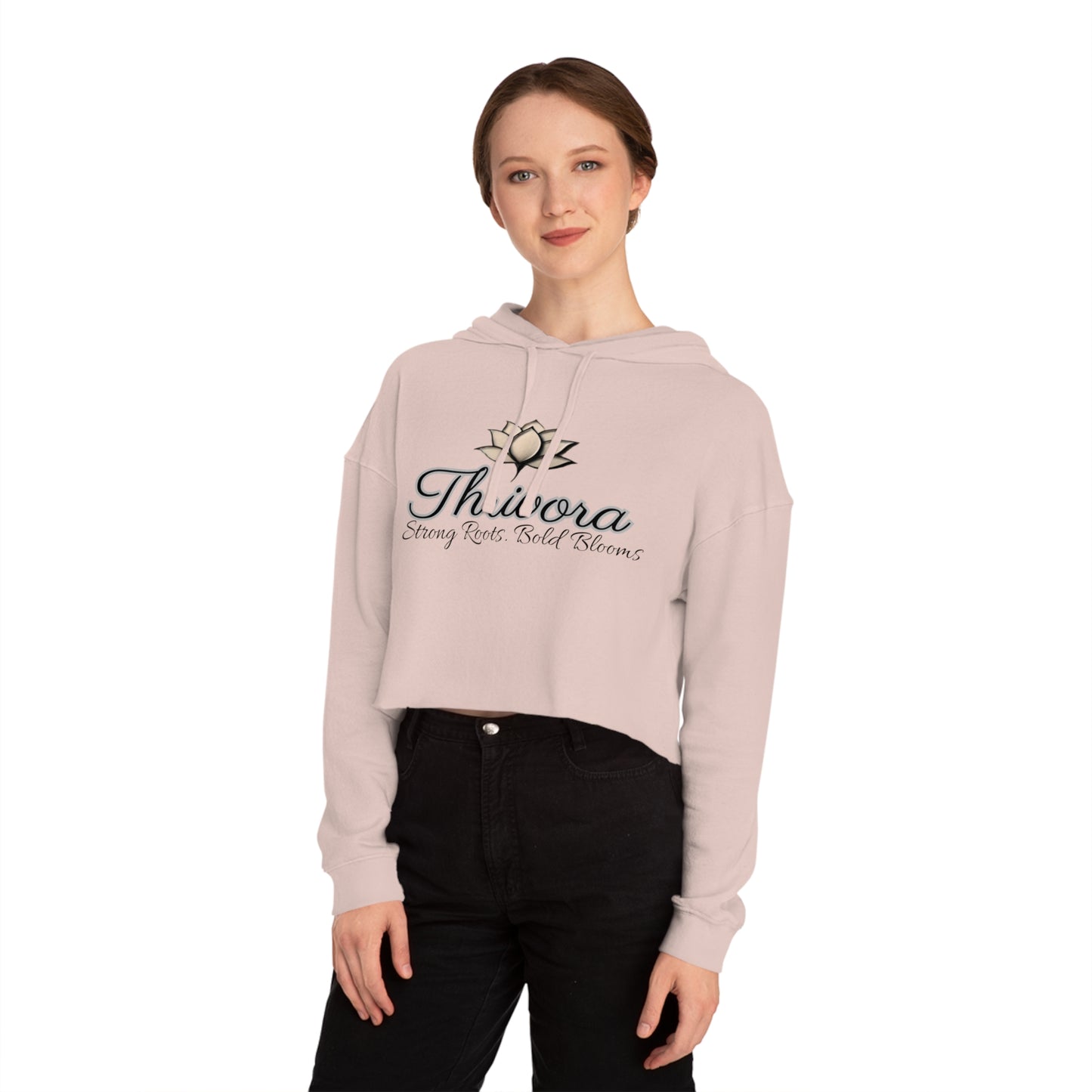Cropped Sweatshirt with Motivational Lotus Design, Ideal for Yoga Lovers, Self-Care, Inspirational Gifts, Cozy Lounge Wear