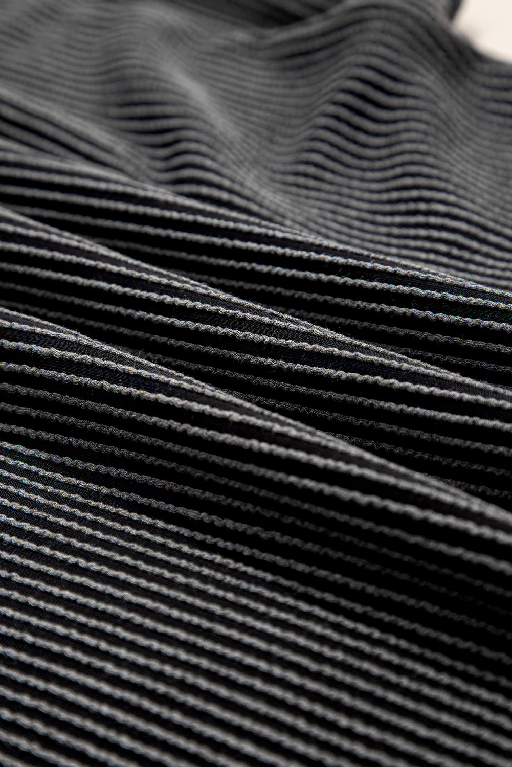 Pink Corded Knit Color Block Pocketed Crew Neck T Shirt