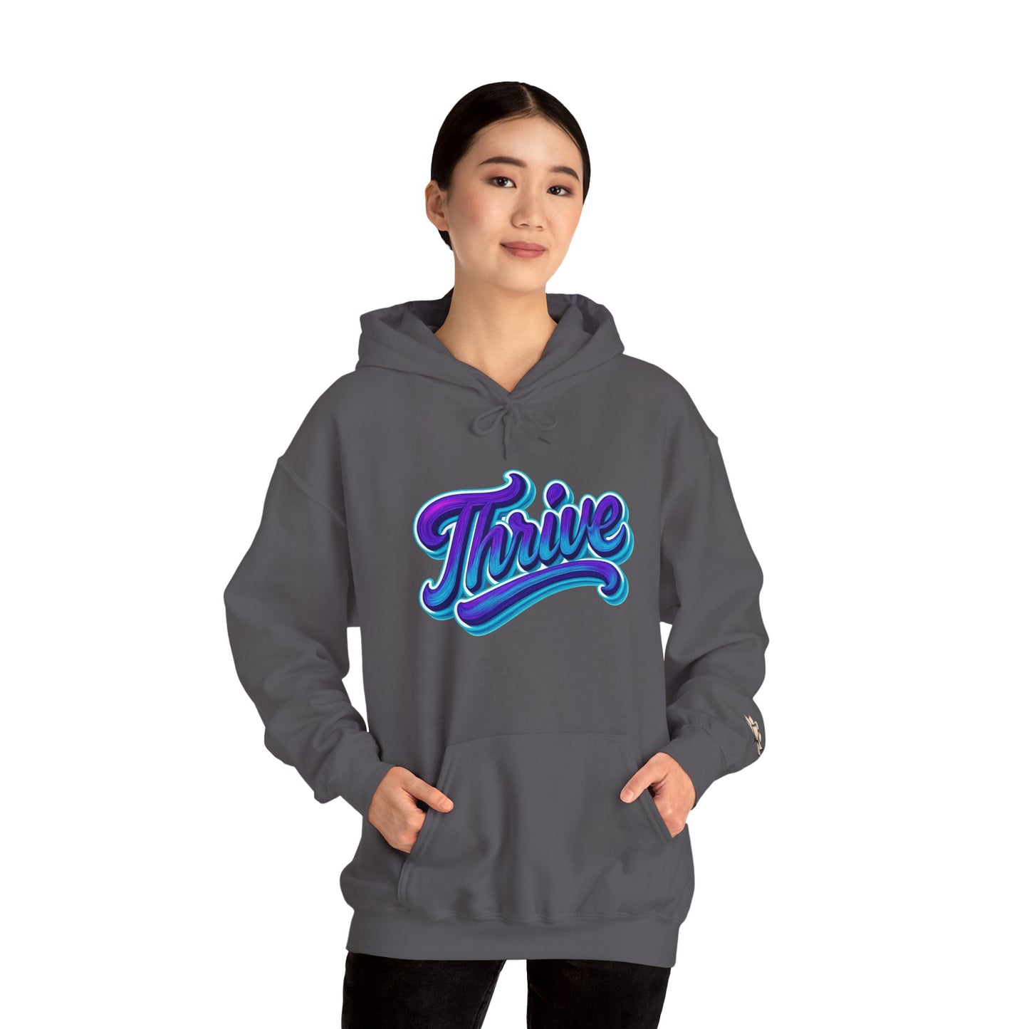 Thrive Unisex Hoodie - Cozy Graphic Sweatshirt, Motivational Gift, Casual Wear, Perfect for Relaxing, Everyday Use