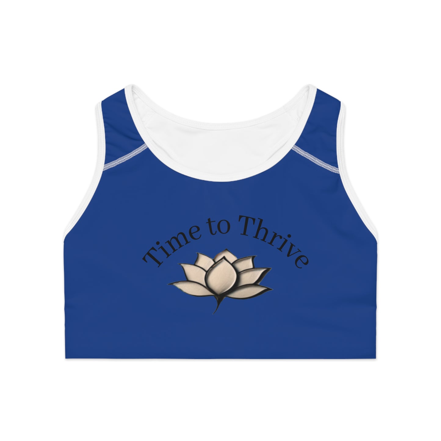 Lotus Bloom Sports Bra - Dark Blue