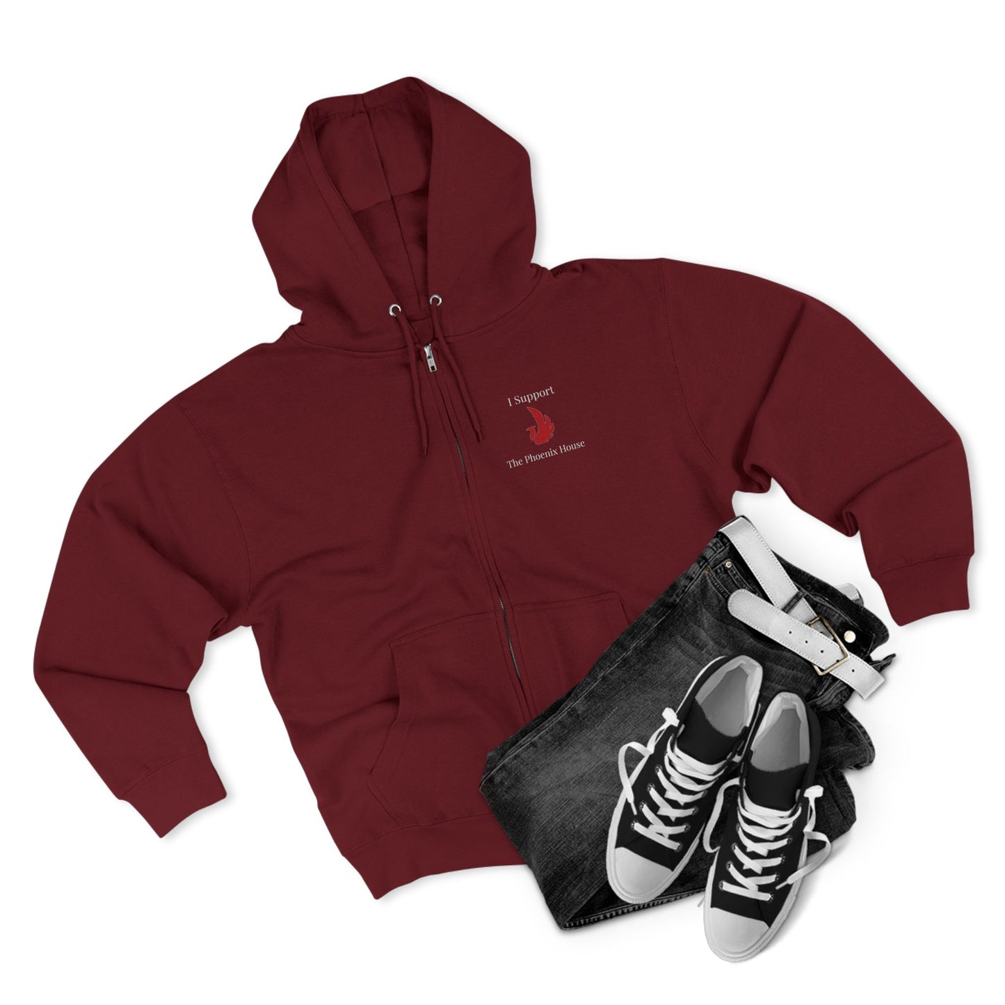Supportive Unisex Zip Hoodie, Supports The Phoenix House 2