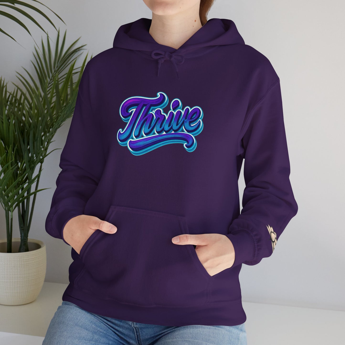 Thrive Unisex Hoodie - Cozy Graphic Sweatshirt, Motivational Gift, Casual Wear, Perfect for Relaxing, Everyday Use