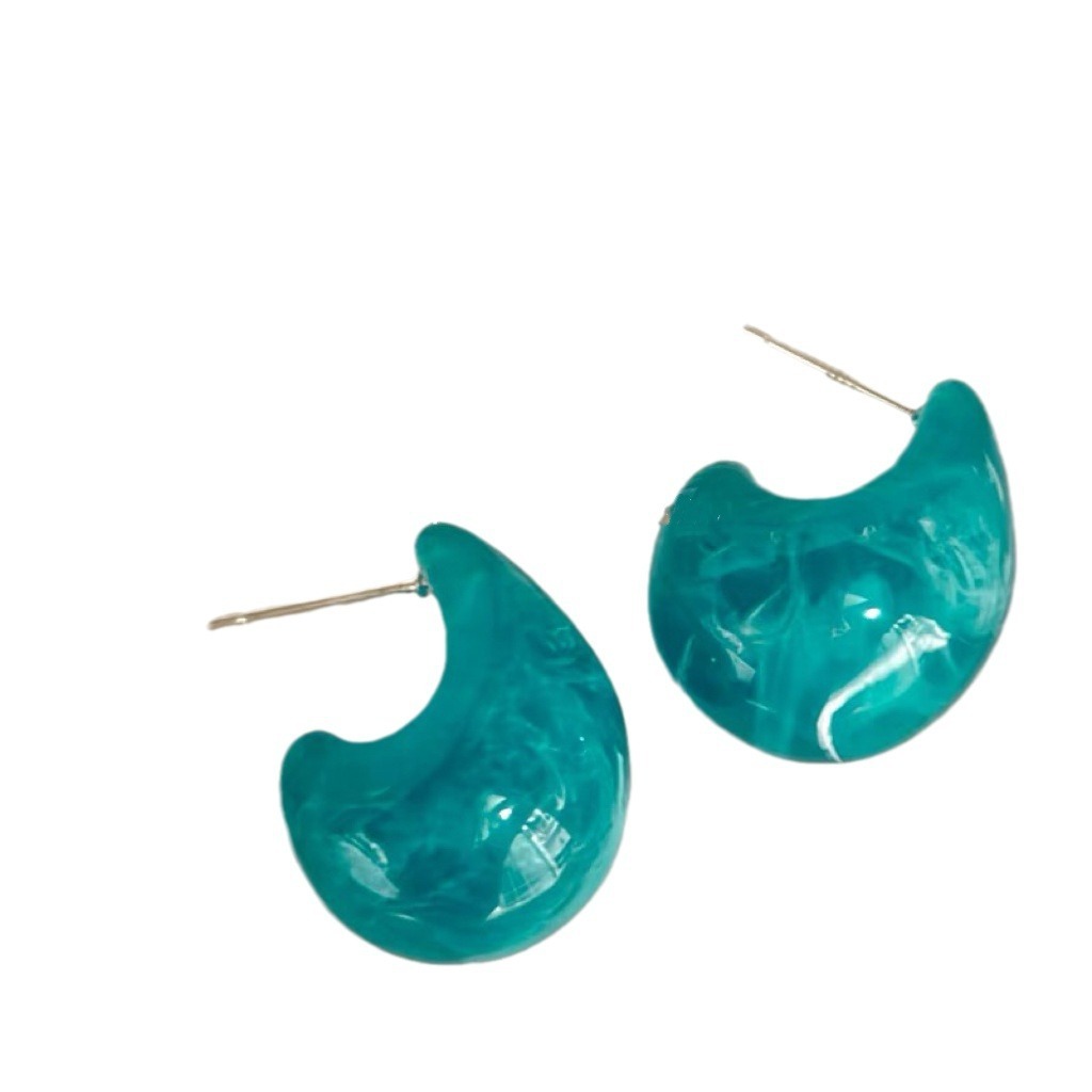 Ice Cream Mint Blue Super Fairy French Retro Acrylic Water Drop Earrings