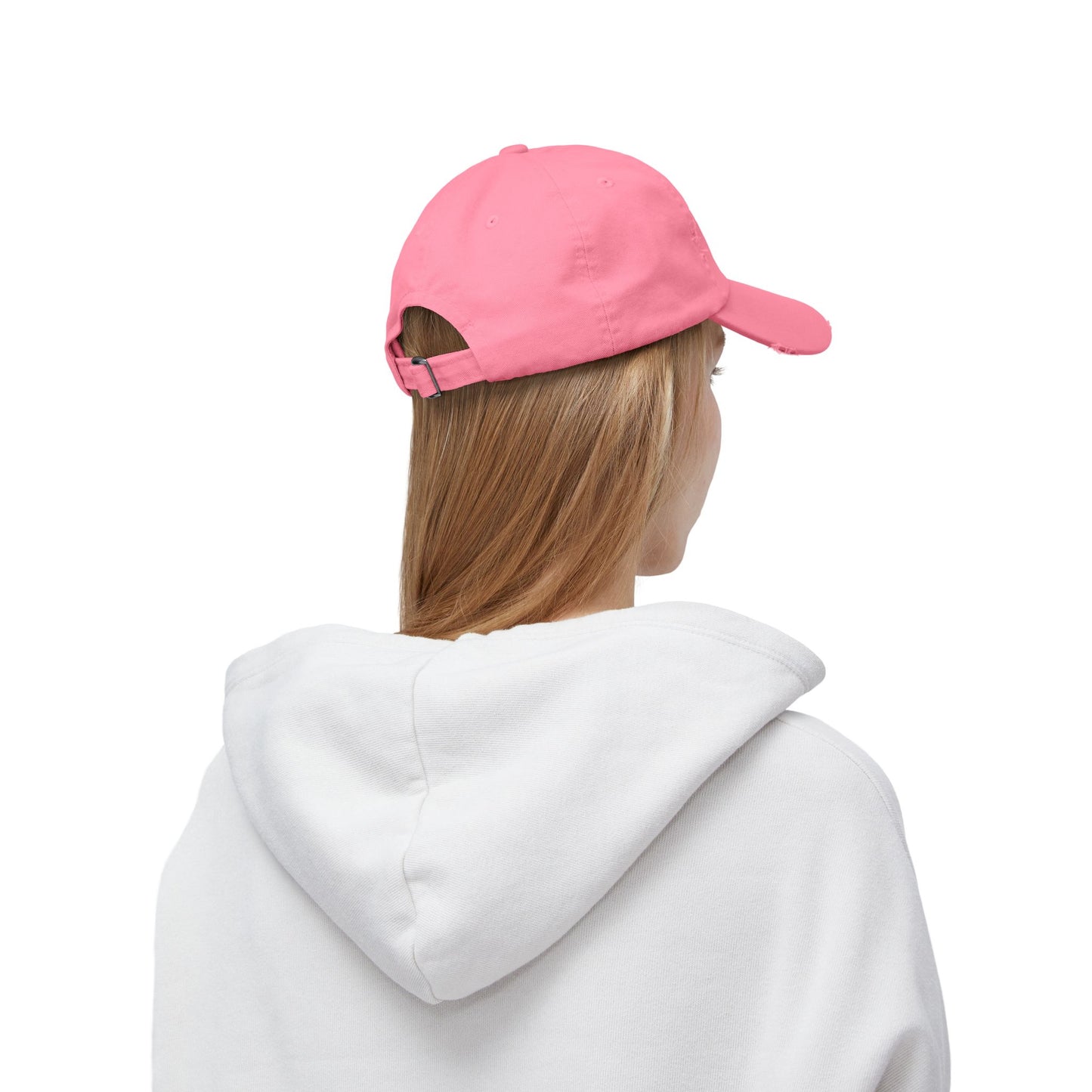 Unisex Distressed Cap - Strength in Bloom, Casual Hat, Inspirational Gift, Summer Accessory, Festival Headwear, Relaxed Style