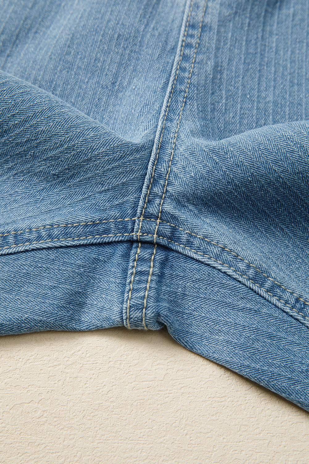 Dusk Blue Patched Pocket Textured Wide Leg Plus Size Jeans