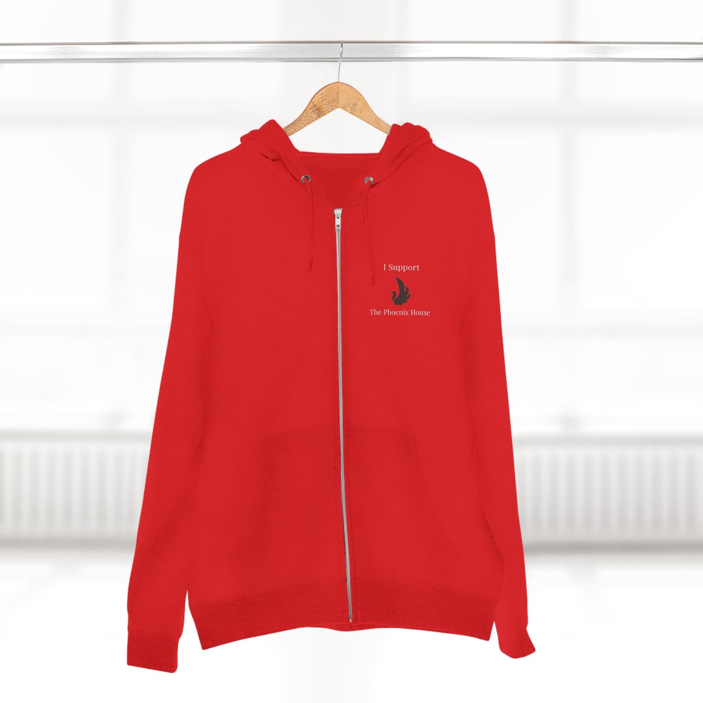 Supportive Unisex Zip Hoodie, Supports The Phoenix House 2