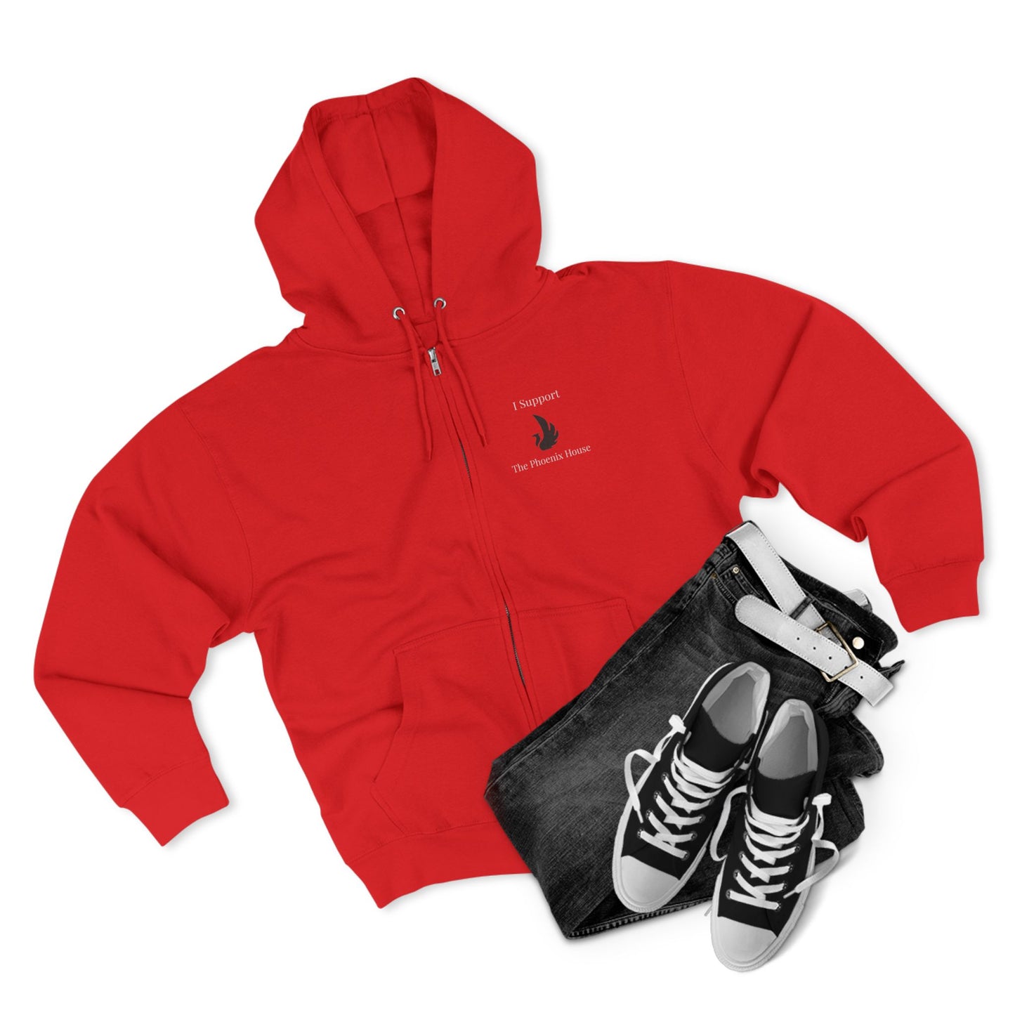 Supportive Unisex Zip Hoodie, Supports The Phoenix House 2