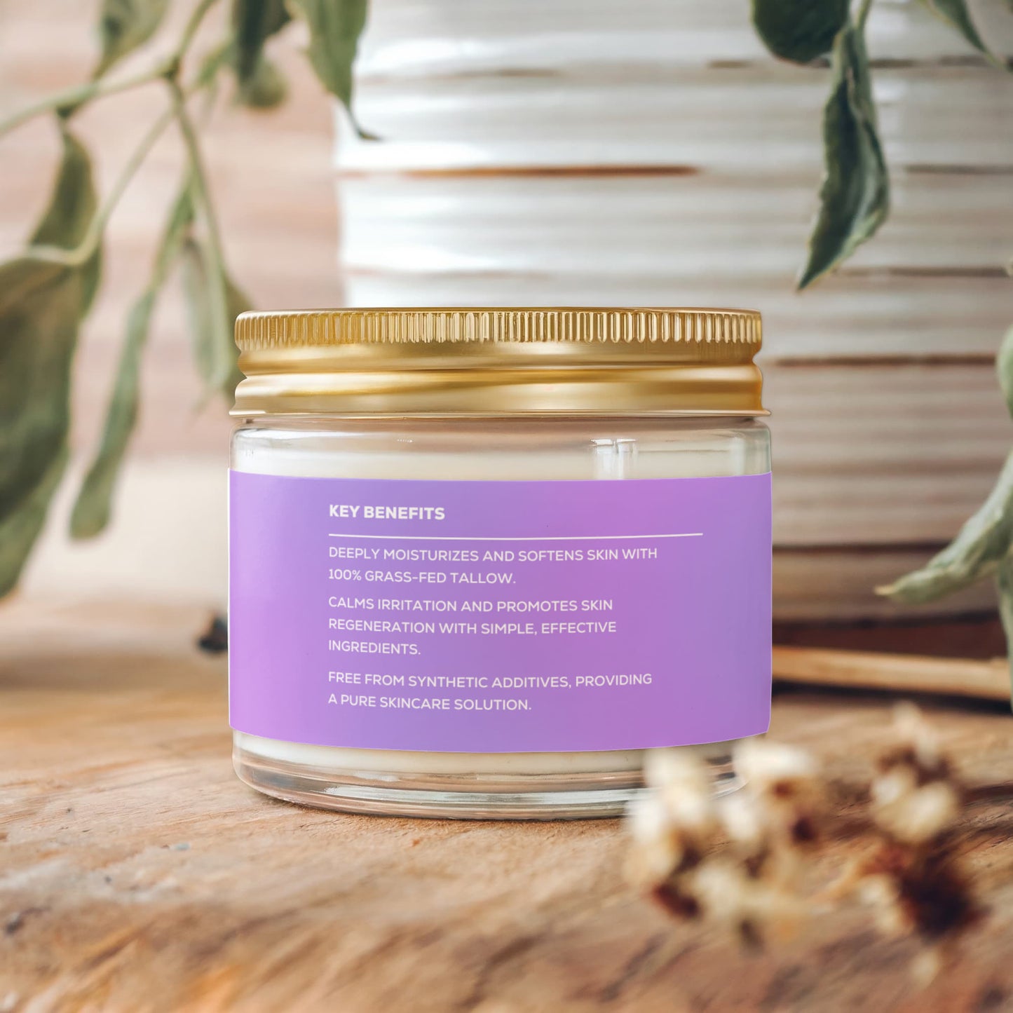 Whipped Grass-Fed Tallow Balm with Vanilla Bean