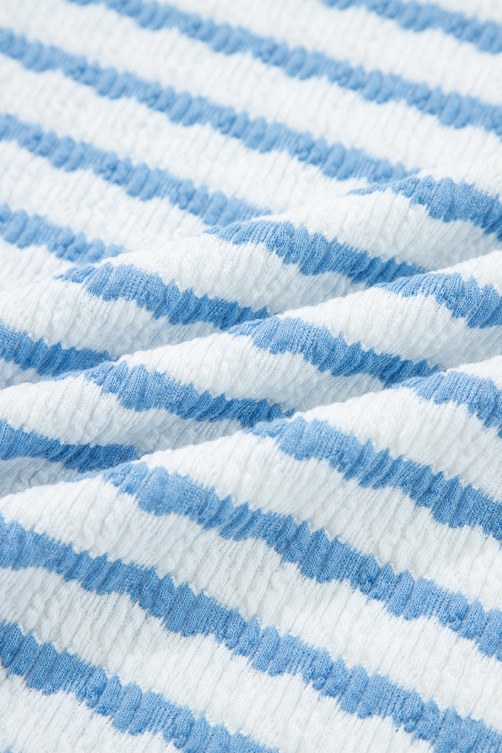 White Stripe Collared Pullover Top and Drawstring Pant Set