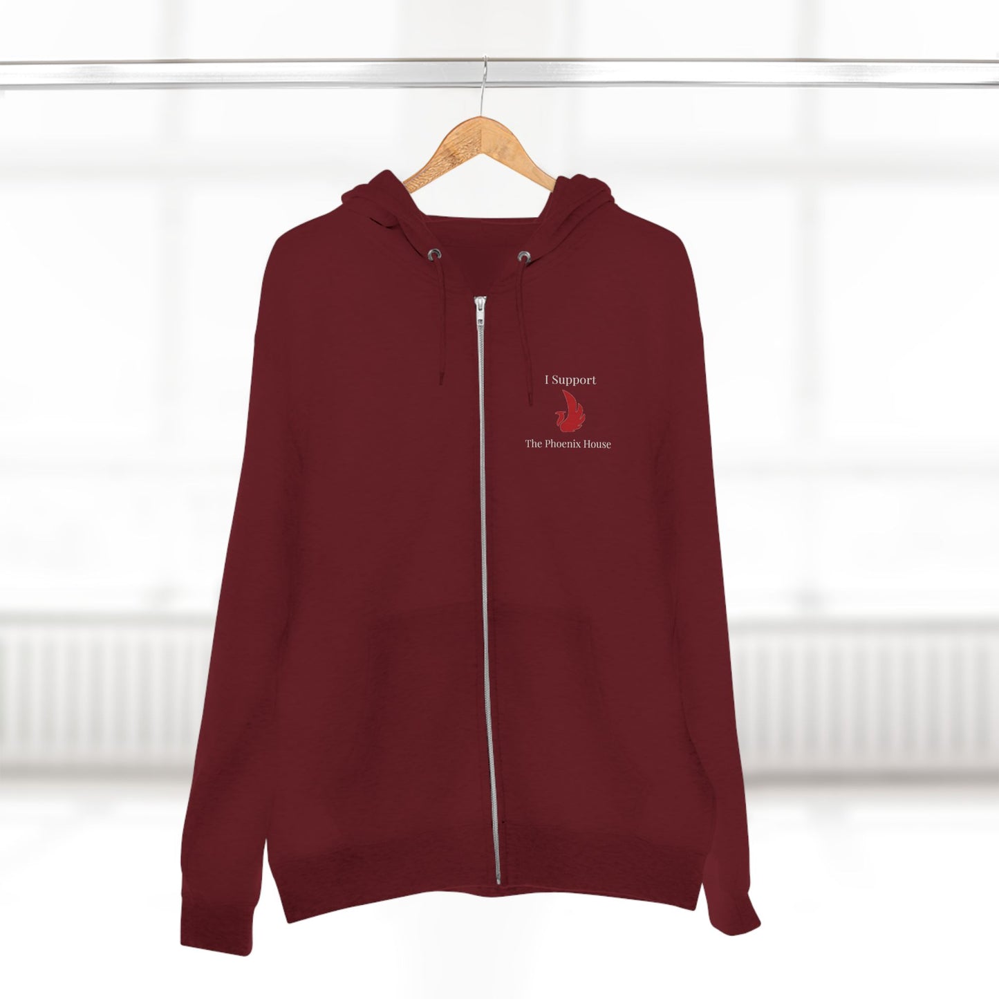 Supportive Unisex Zip Hoodie, Supports The Phoenix House 2