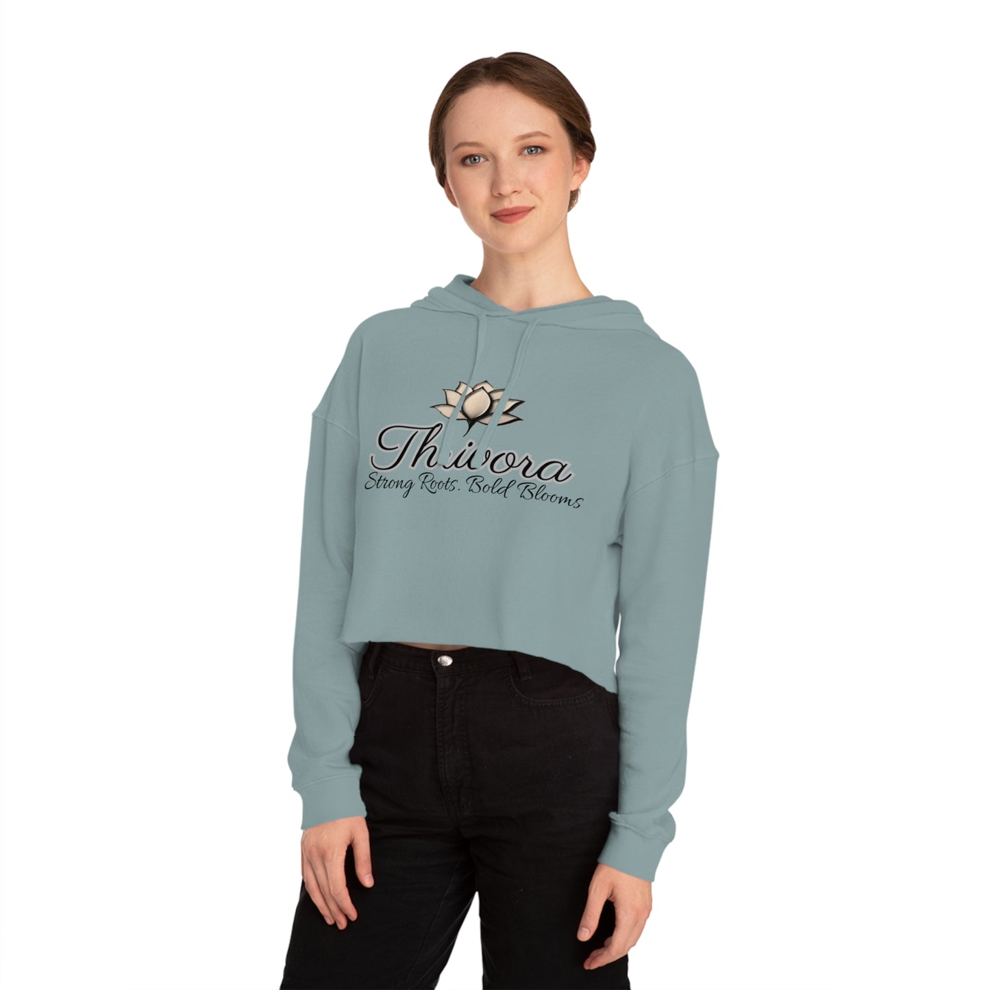 Cropped Sweatshirt with Motivational Lotus Design, Ideal for Yoga Lovers, Self-Care, Inspirational Gifts, Cozy Lounge Wear