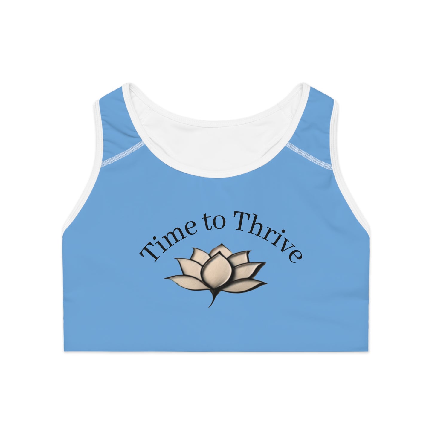 Lotus Bloom Sports Bra - Light Blue