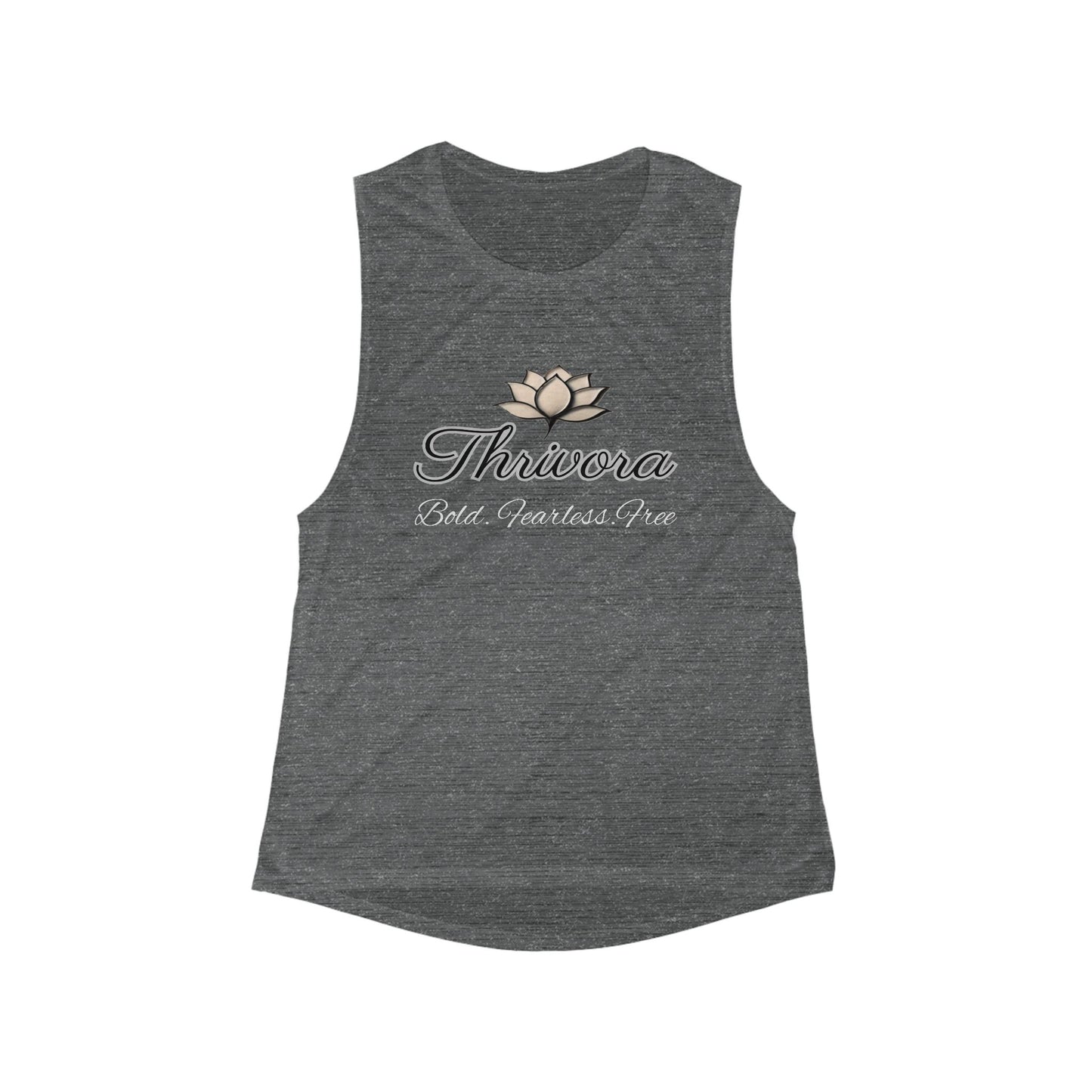 Lotus Graphic Women's Flowy Muscle Tank, Yoga Top, Fitness Shirt, Inspirational Tee, Gift for Her, Summer Casual Wear