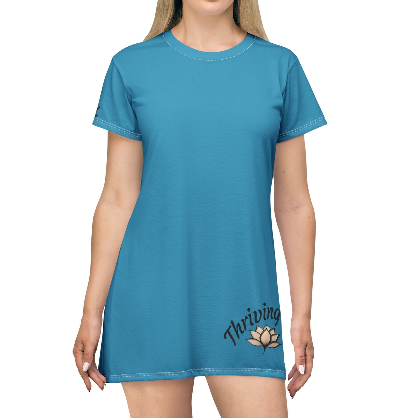 Thriving T-Shirt Dress, Inspirational Fashion, Casual Summer Dress, Positive Affirmation Apparel, Gift for Her, Comfortable Everyday Wear