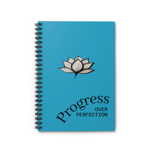 Inspirational Spiral Notebook - Progress Over Perfection, Motivational Journal, Self-Care Gift, Student Supplies, Mental Health