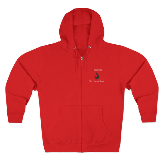 Supportive Unisex Zip Hoodie, Supports The Phoenix House 2