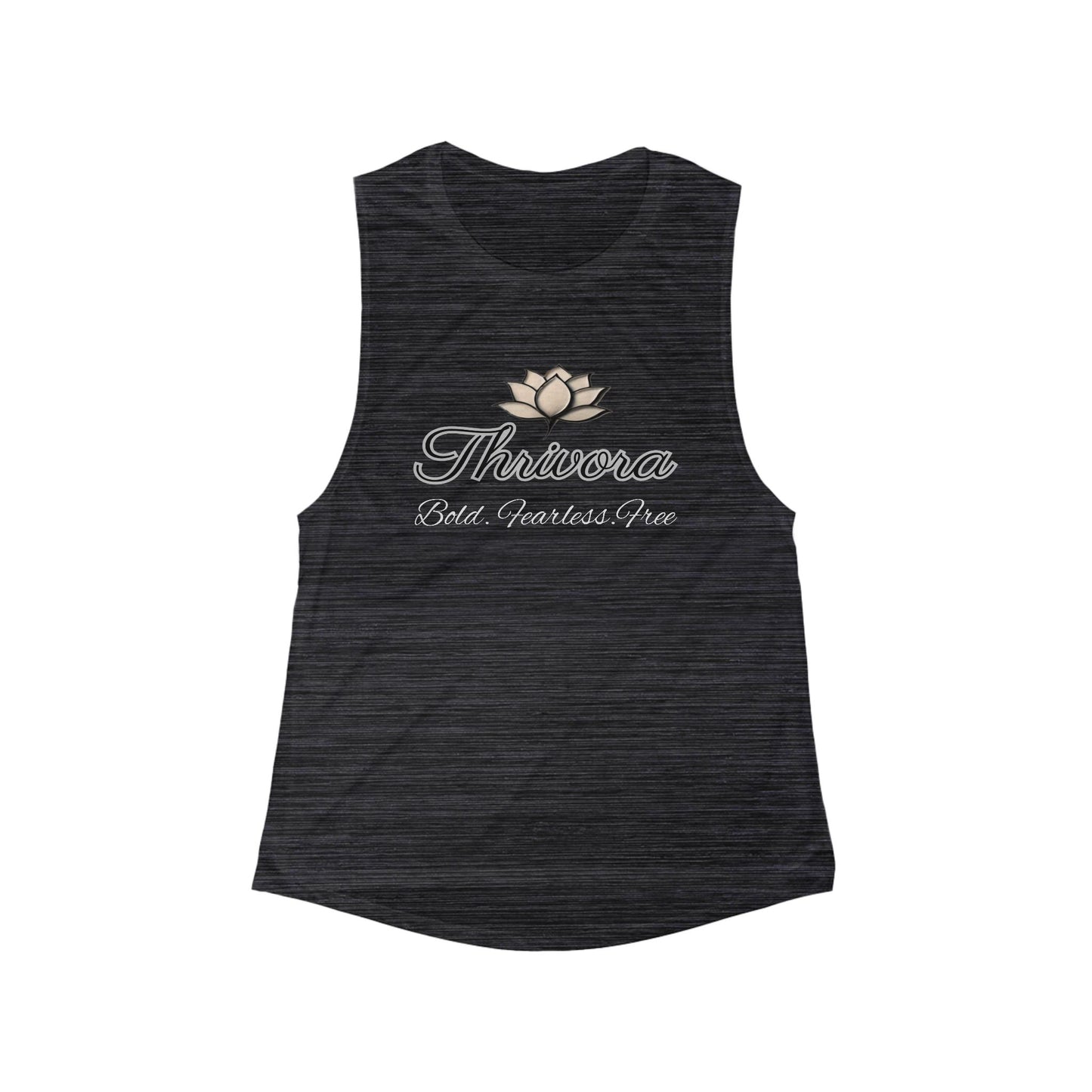 Lotus Graphic Women's Flowy Muscle Tank, Yoga Top, Fitness Shirt, Inspirational Tee, Gift for Her, Summer Casual Wear