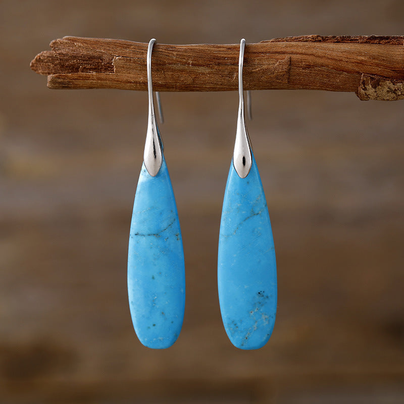 High Quality Light Luxury Long Water Drops Natural Stone High-key Eardrop