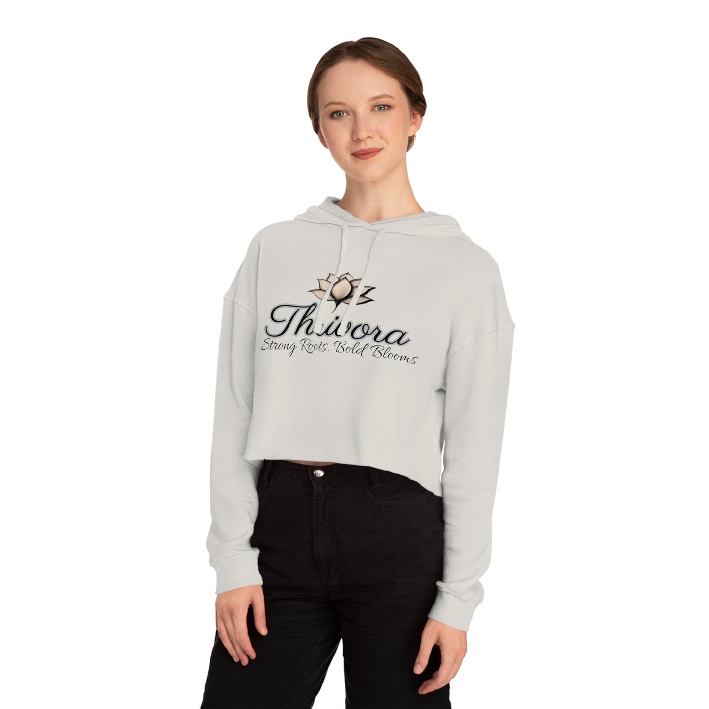 Cropped Sweatshirt with Motivational Lotus Design, Ideal for Yoga Lovers, Self-Care, Inspirational Gifts, Cozy Lounge Wear
