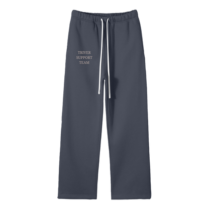 Unisex Solid Color Fleece Straight Leg Pants