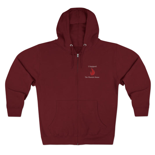 Supportive Unisex Zip Hoodie, Supports The Phoenix House 2