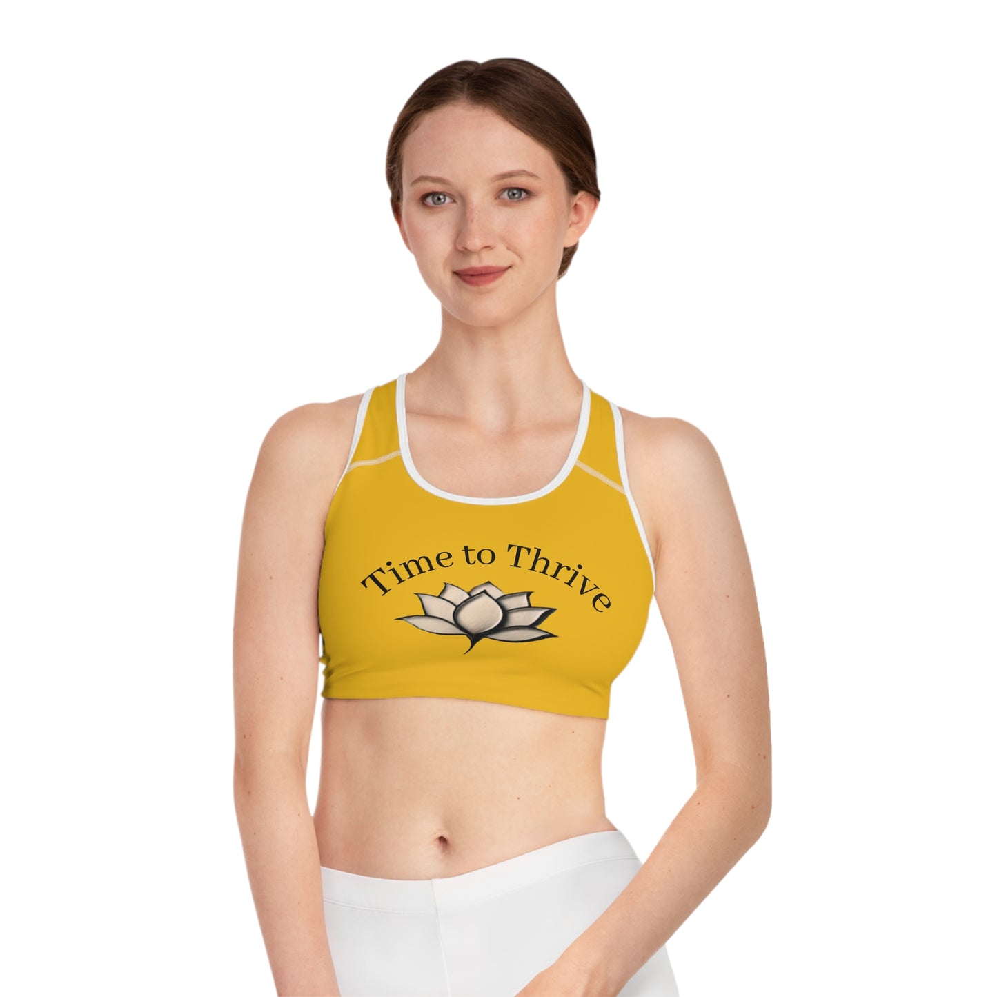 Lotus Bloom Sports Bra - Yellow
