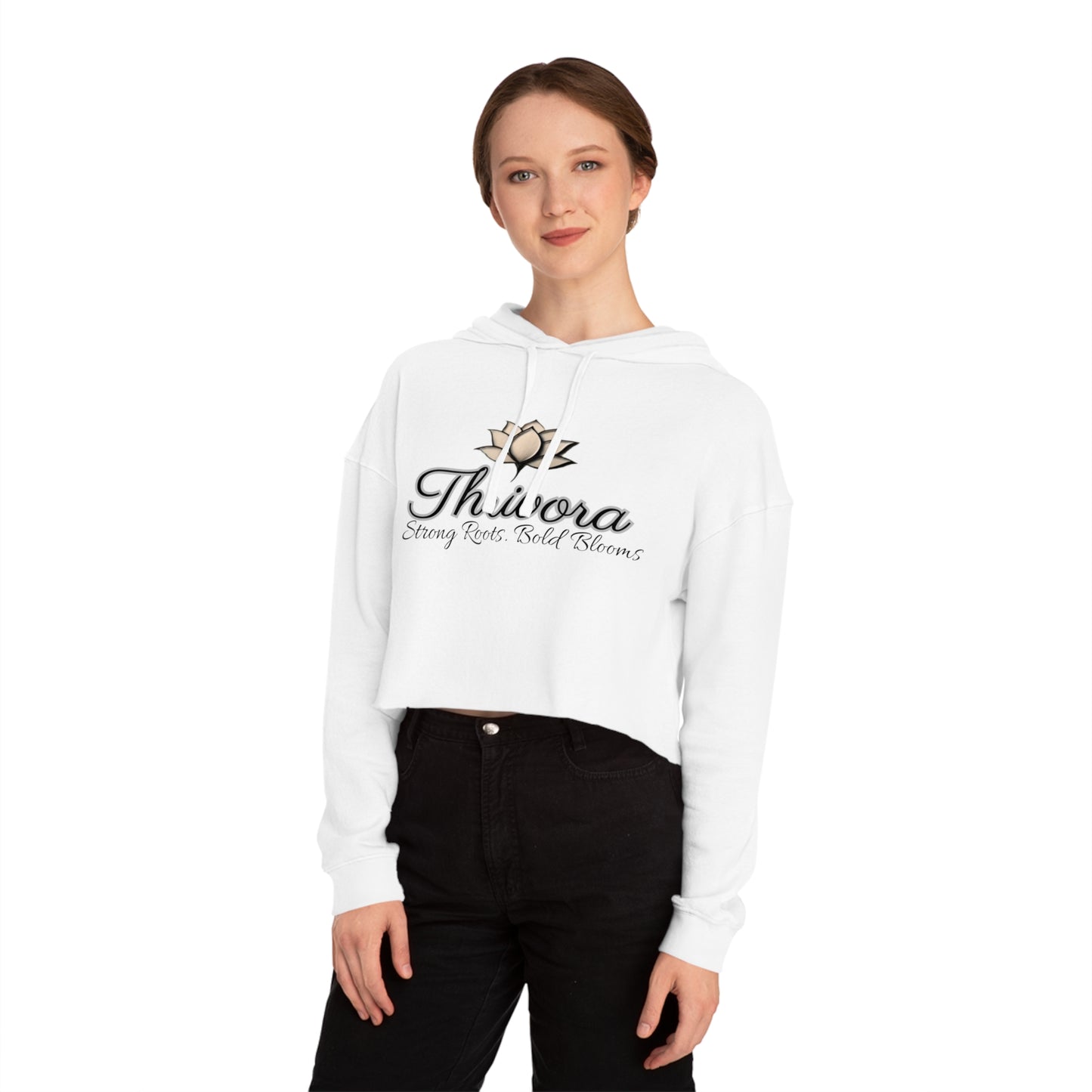 Cropped Sweatshirt with Motivational Lotus Design, Ideal for Yoga Lovers, Self-Care, Inspirational Gifts, Cozy Lounge Wear