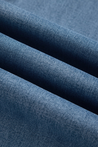 Dusk Blue Side Seam Rivet Detail Ankle Length Casual Jeans