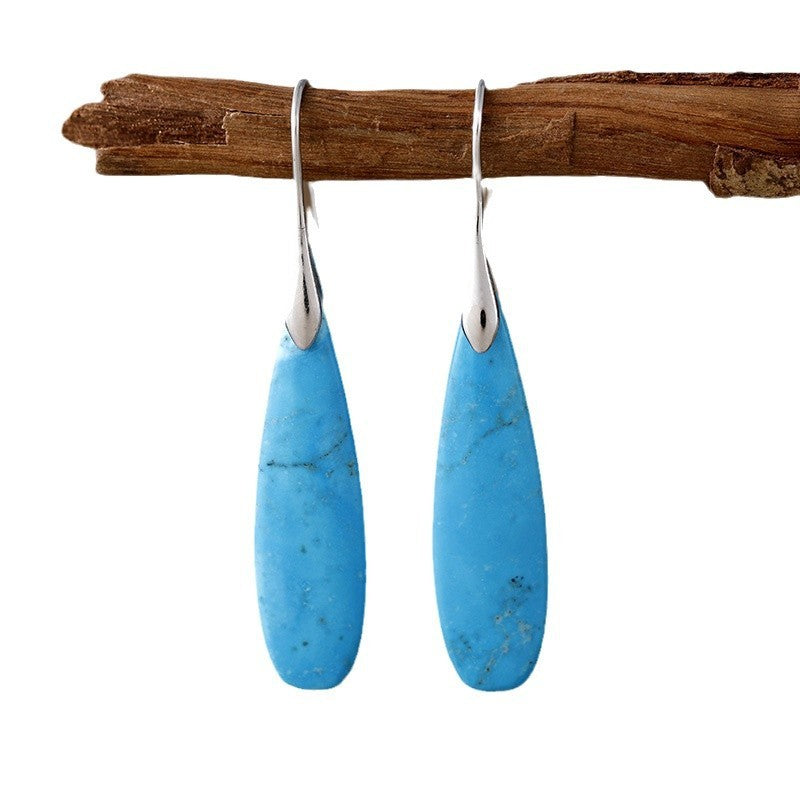 High Quality Light Luxury Long Water Drops Natural Stone High-key Eardrop