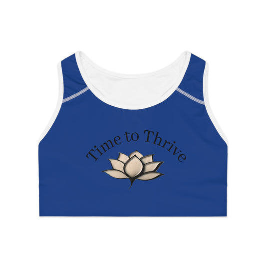 Lotus Bloom Sports Bra - Dark Blue