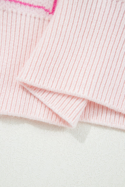 Pink Bows & Horseshoes Pattern Western Fashion Print Sweater