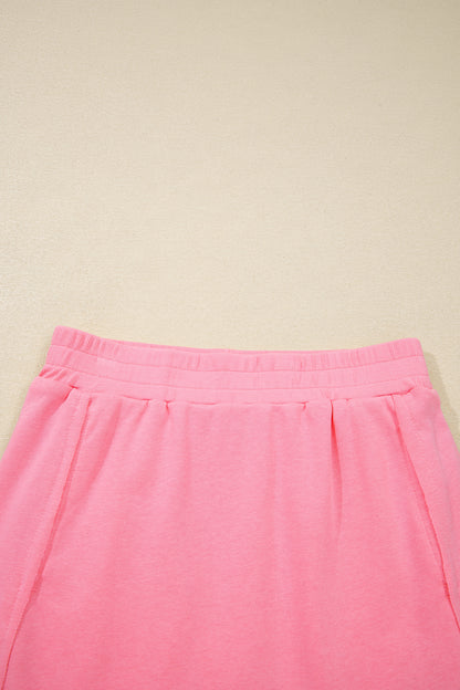 Green Slim Tank Top Elastic Waist Mini Skort 2pcs Outfit
