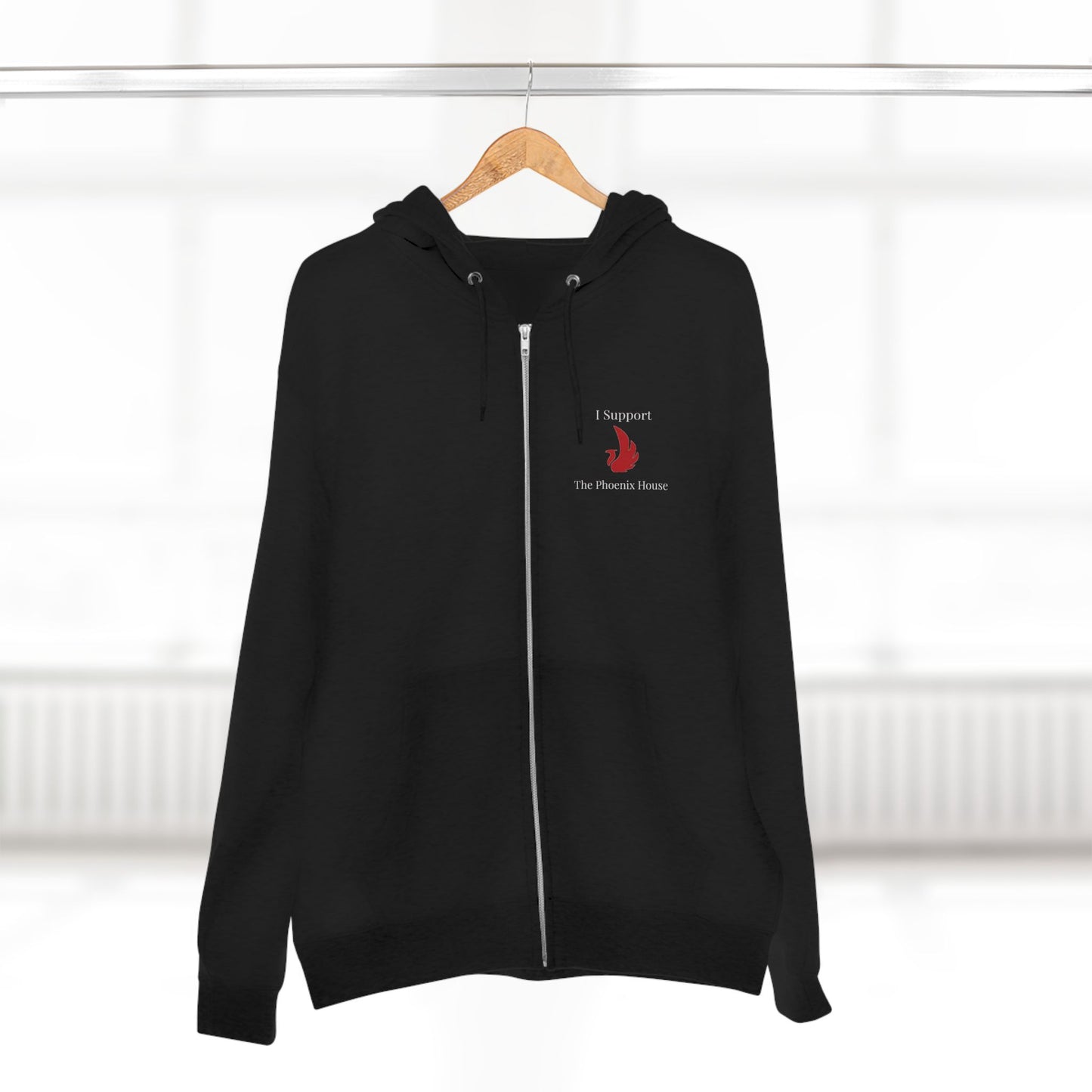 Supportive Unisex Zip Hoodie, Supports The Phoenix House