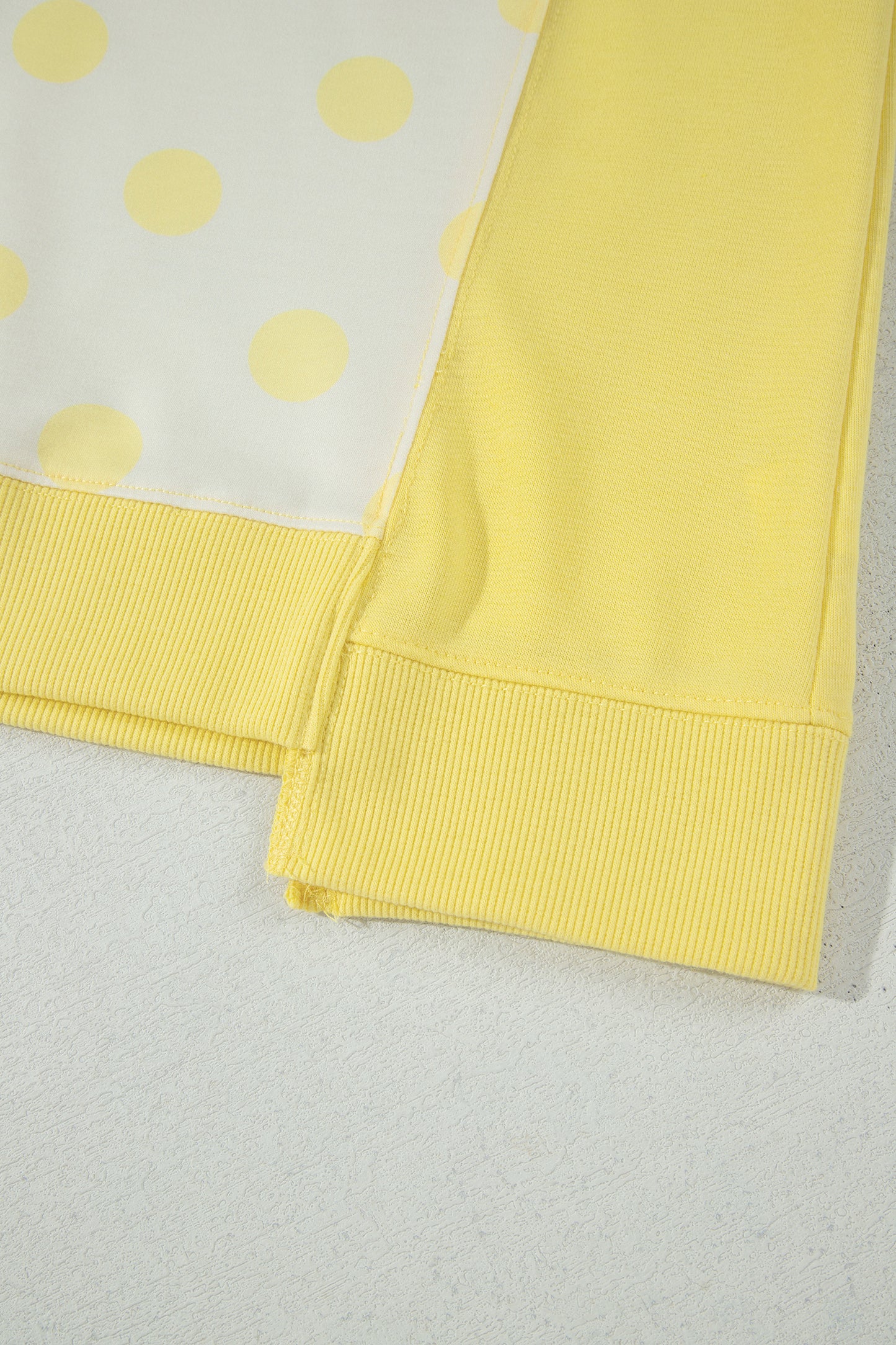 Sky Blue Color Block Patchwork Polka Dot Wide Leg Pant Set