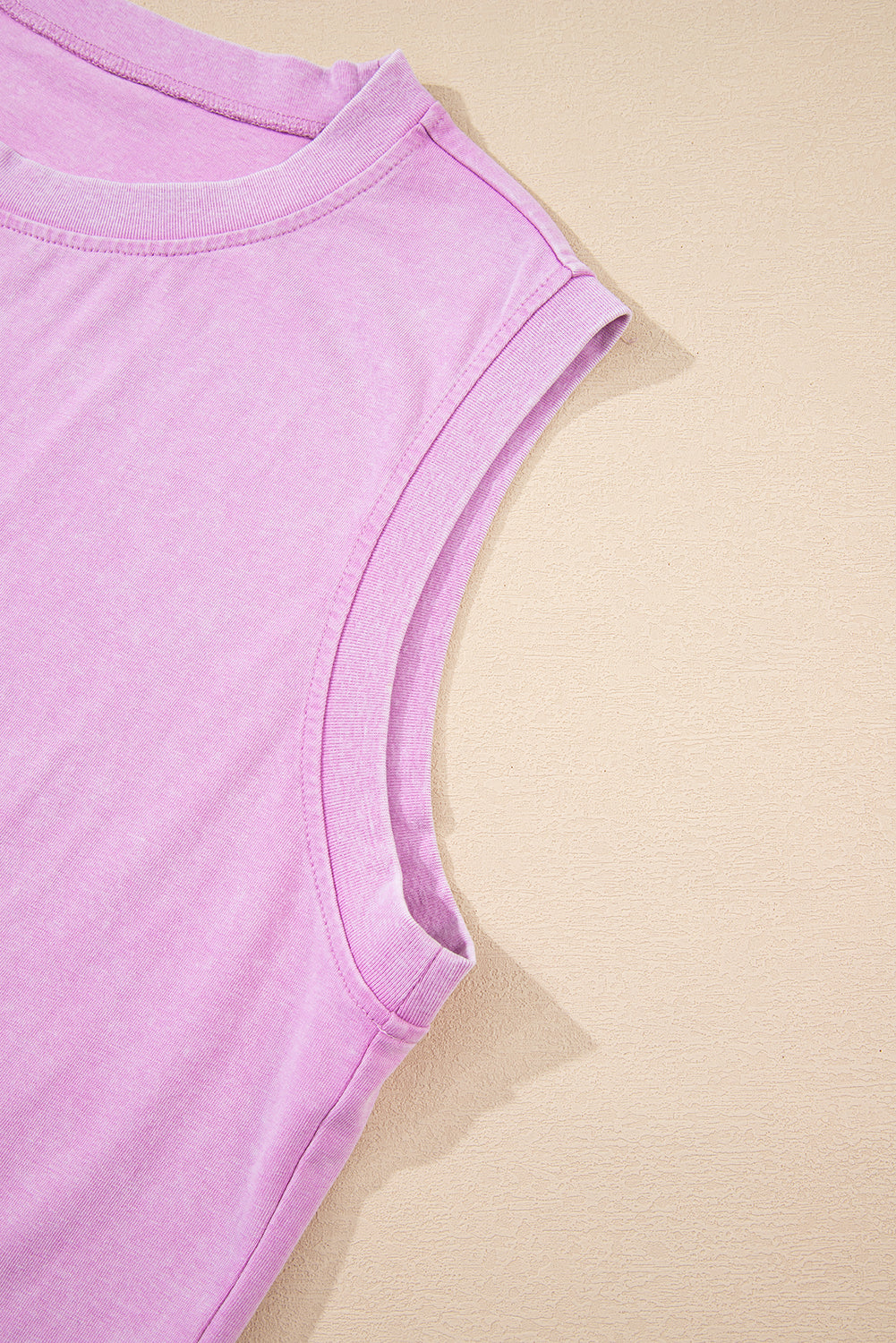 Light Pink 2 Pieces Mineral Wash Cotton Tank Top Lined Split Skirt Set