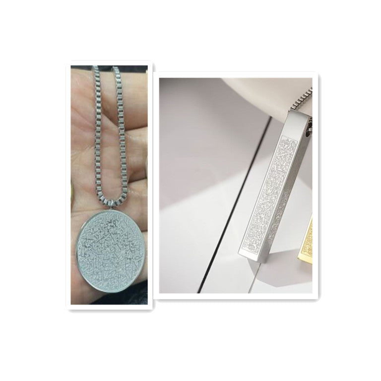 Stainless Steel Arabic Disc Necklace Bracelet