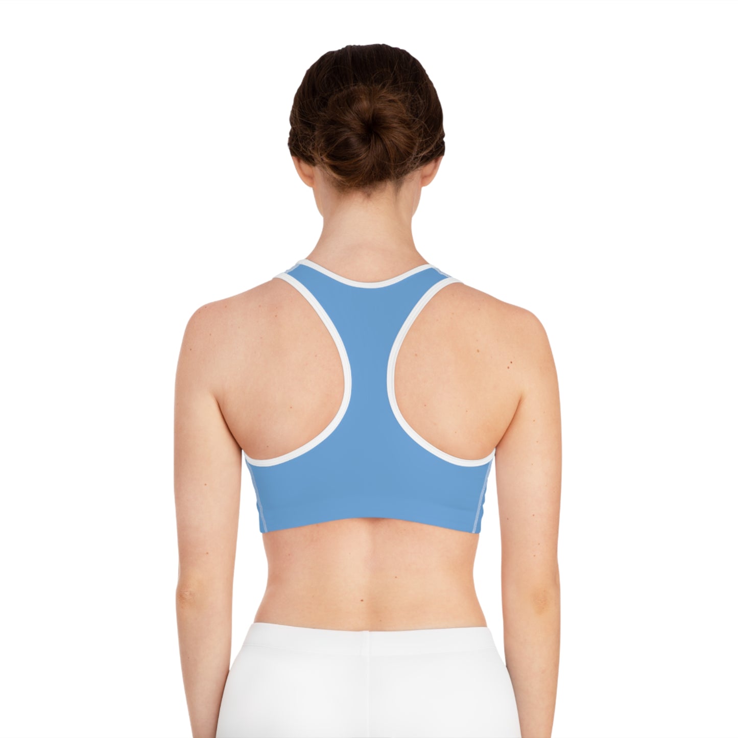 Lotus Bloom Sports Bra - Light Blue