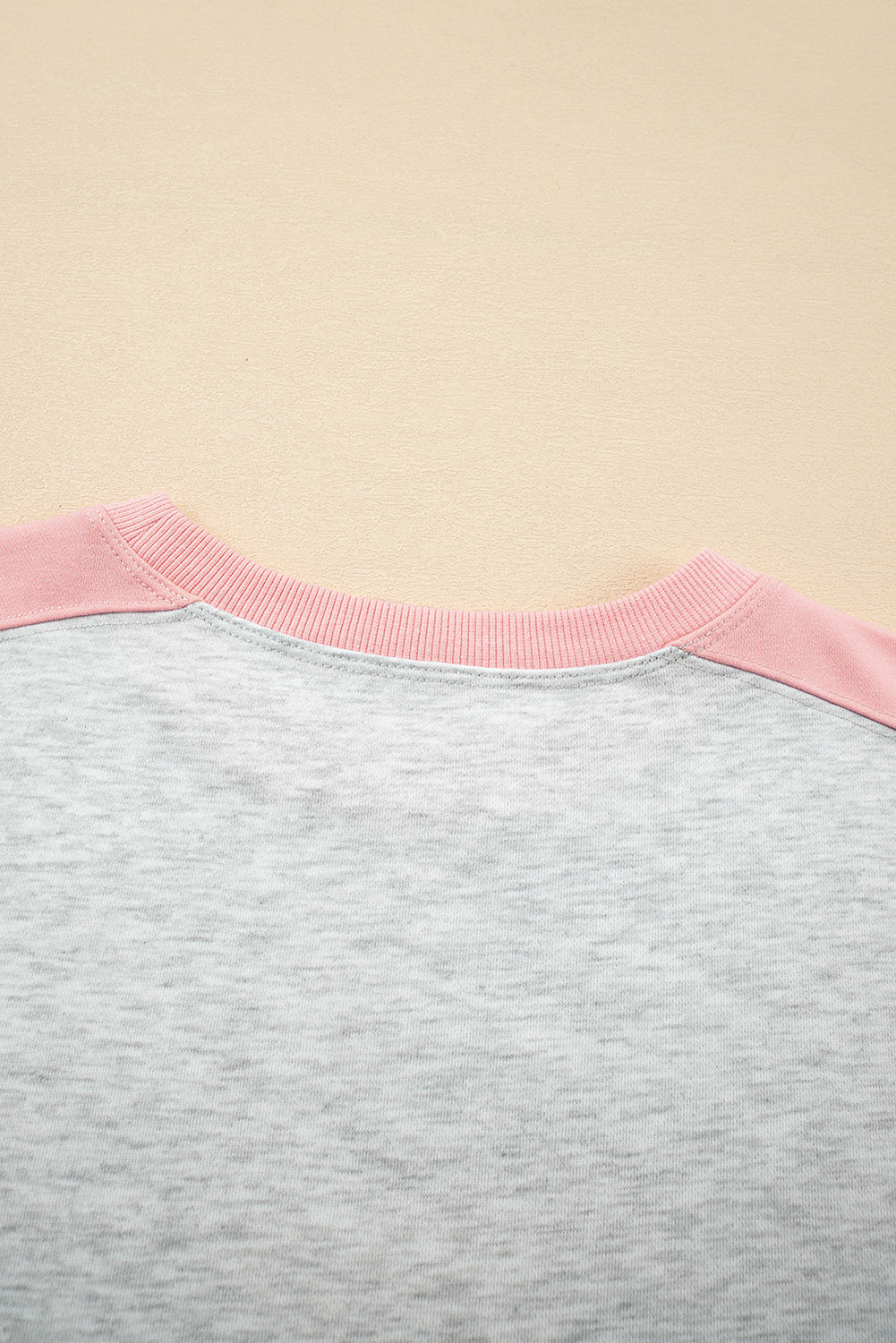 Light Grey Color Block Raw Hem Pullover and Casual Shorts Set