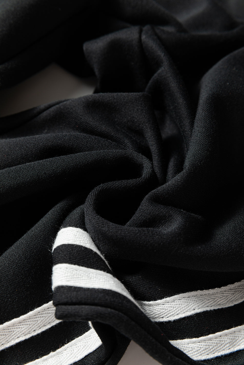 Gray Morn Varsity Striped Detail Crewneck Pullover Elastic Sweatpants 2pcs Outfit