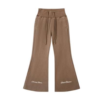 Vintage Washed Flared Fleece Pants - Strong Roots