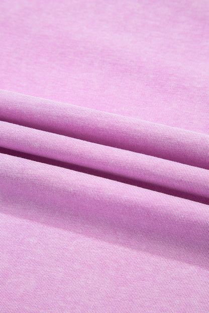 Light Pink 2 Pieces Mineral Wash Cotton Tank Top Lined Split Skirt Set
