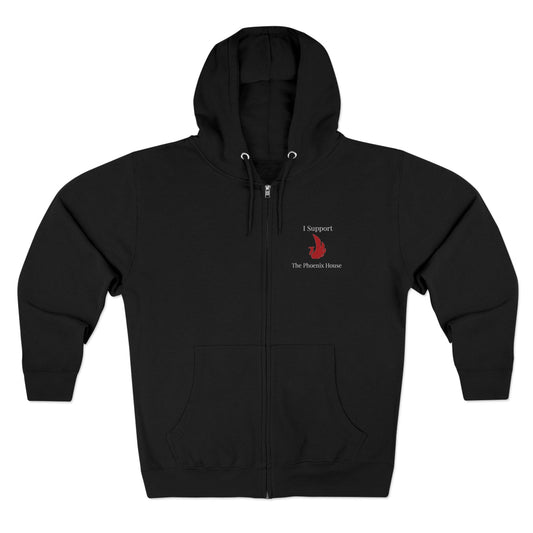Supportive Unisex Zip Hoodie, Supports The Phoenix House