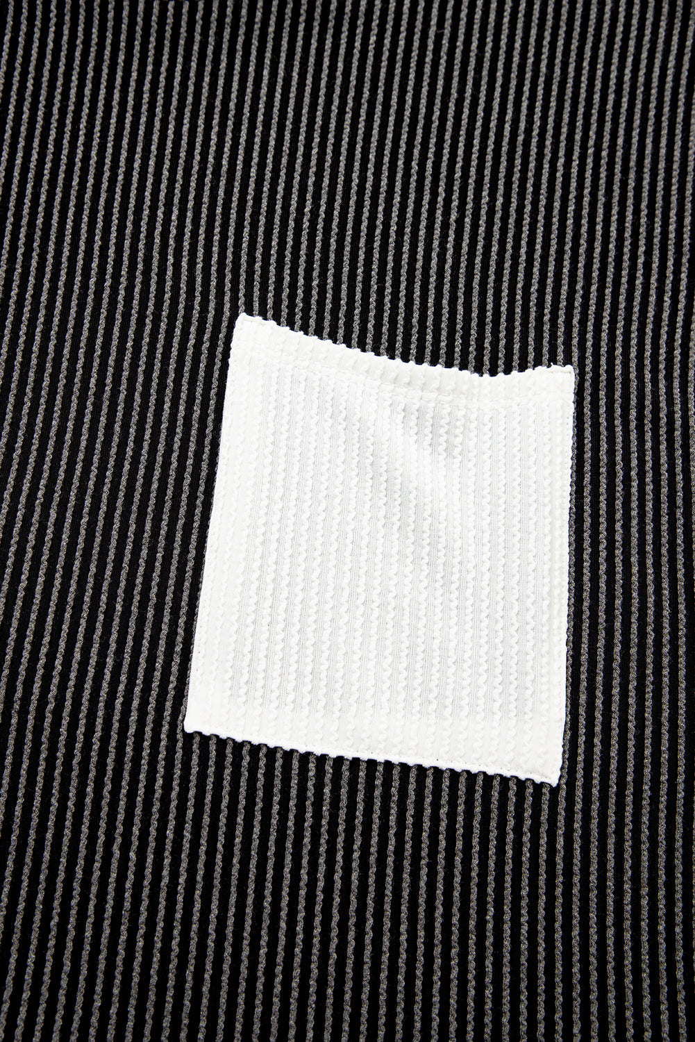 Pink Corded Knit Color Block Pocketed Crew Neck T Shirt