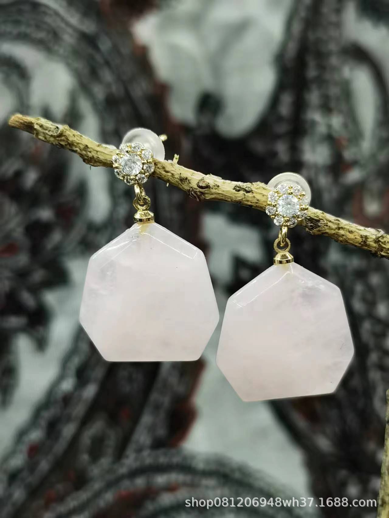 Natural Amethyst Tigereye Rhodochrosite Eardrops