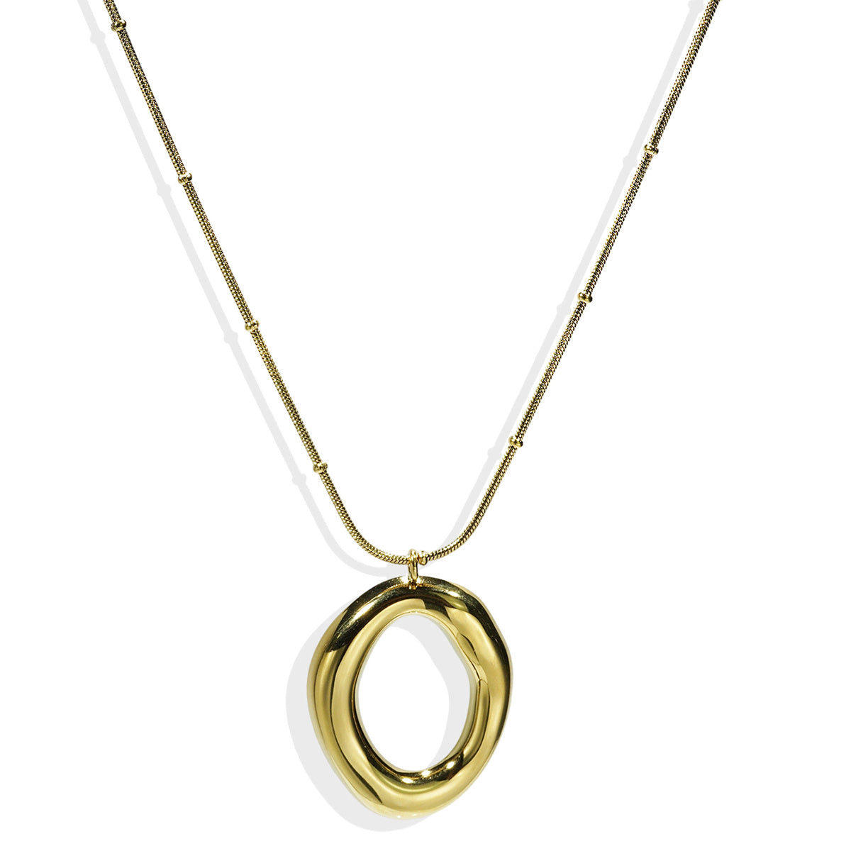 Lxalry 18K Gold Plated Mirror Polish Jewelry Set  Hypoallergenic Skin Safe Necklace   Earrings For Daily Evening Never Fade Adjustable Organic Round Design With Precision Cast Symmetry