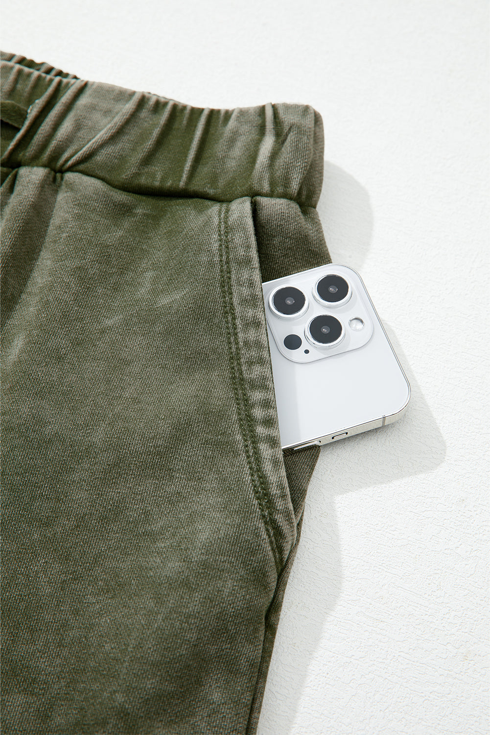 Black Mineral Wash Tiered Wide Leg Patchwork Drawstring Pants