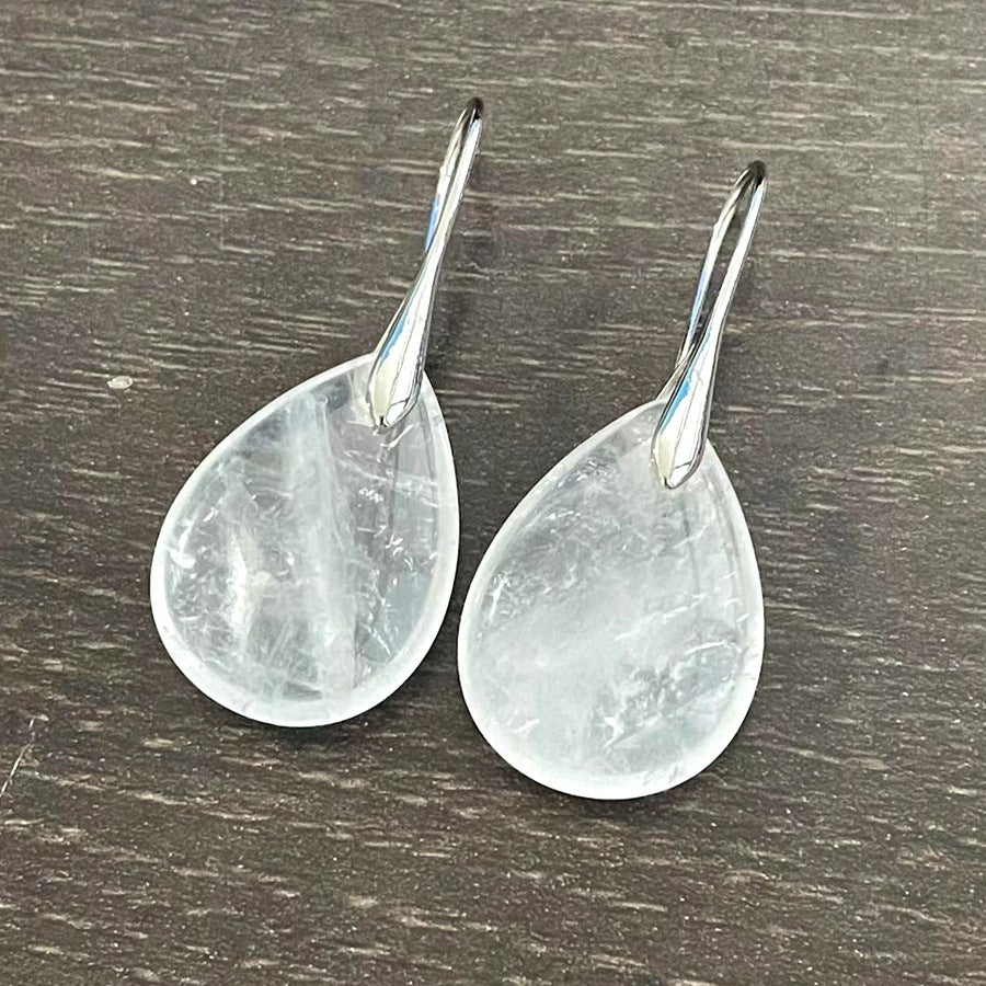 Natural Crystal Water Drop Earrings Women